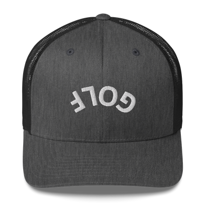 Upside Down Golf Arch Trucker Cap