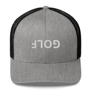 Upside Down Golf Trucker Cap - White Logo