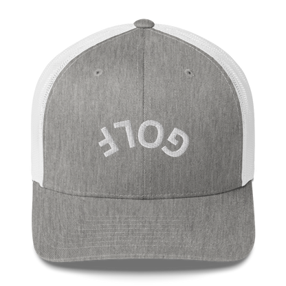 Upside Down Golf Arch Trucker Cap
