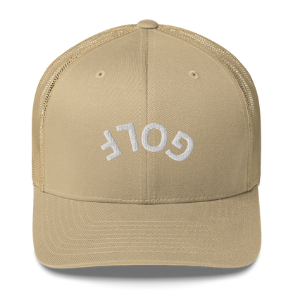Upside Down Golf Arch Trucker Cap