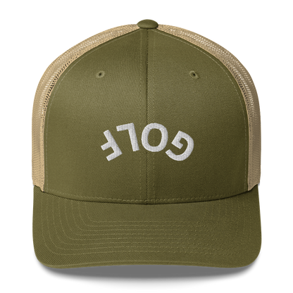 Upside Down Golf Arch Trucker Cap