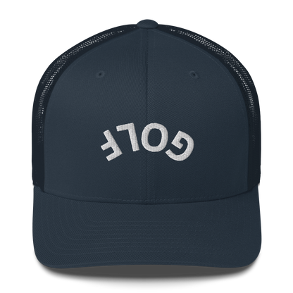 Upside Down Golf Arch Trucker Cap