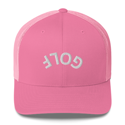 Upside Down Golf Arch Trucker Cap