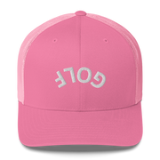 Upside Down Golf Arch Trucker Cap