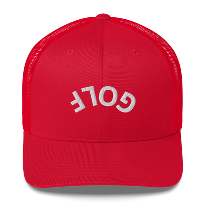 Upside Down Golf Arch Trucker Cap