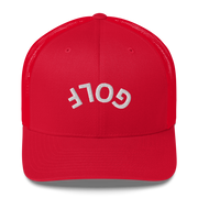 Upside Down Golf Arch Trucker Cap