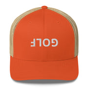 Upside Down Golf Trucker Cap - White Logo