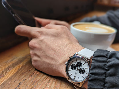 White and Black Chronograph