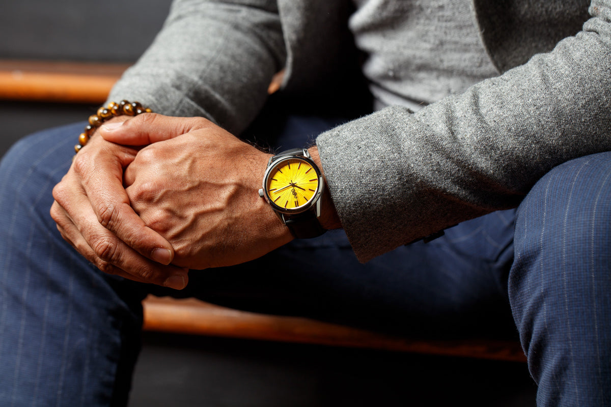 Yellow Sunburst Watch