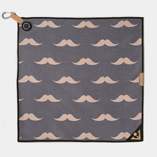 Urban Gent | Mustache Patterned Magnetic Golf Towel