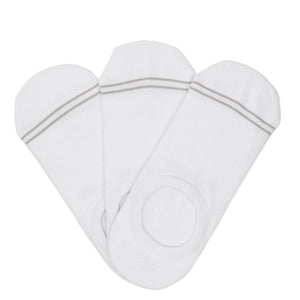 White Cotton No-Show Socks - 3 Pack