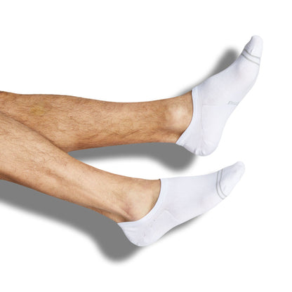 White Cotton No-Show Socks - 3 Pack